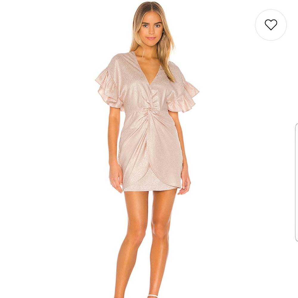 SAYLOR Pink Ruffle Sleeve Dress